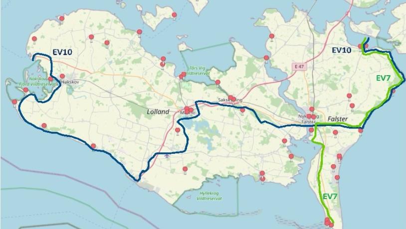 EuroVelo10 på Lolland-Falster